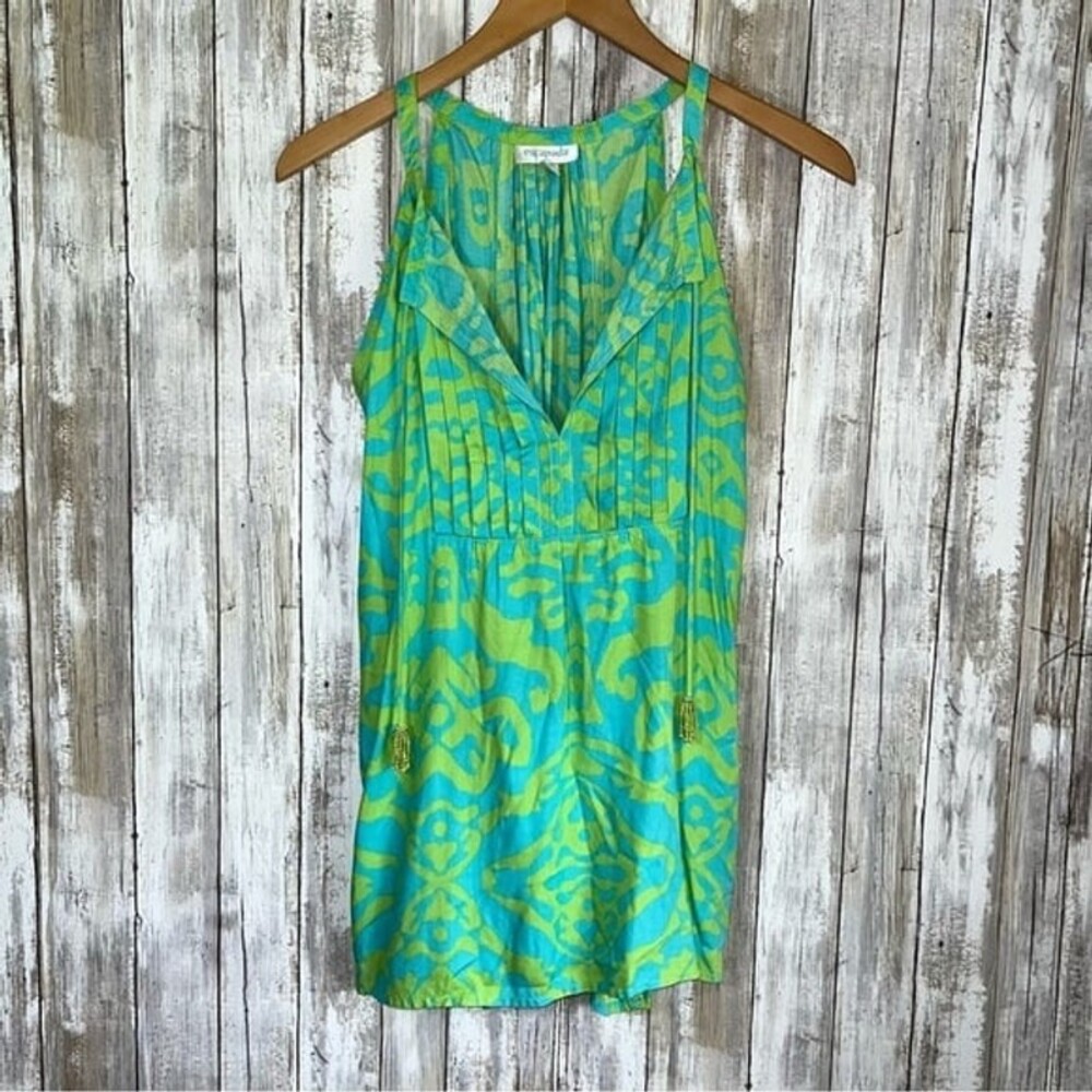 Escapada Green & Blue Sleeveless Blouse - Picture 2 of 6